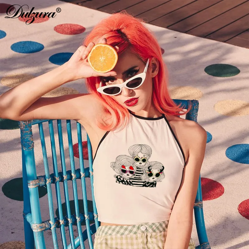 Dulzura 2019 summer women crop top tops tank top cute white sleeveless streetwear sexy bandage backless festival clothes party
Dulzura 2019 summer women crop top tops tank top cute white sleeveless streetwear sexy bandage backless festival clothes party