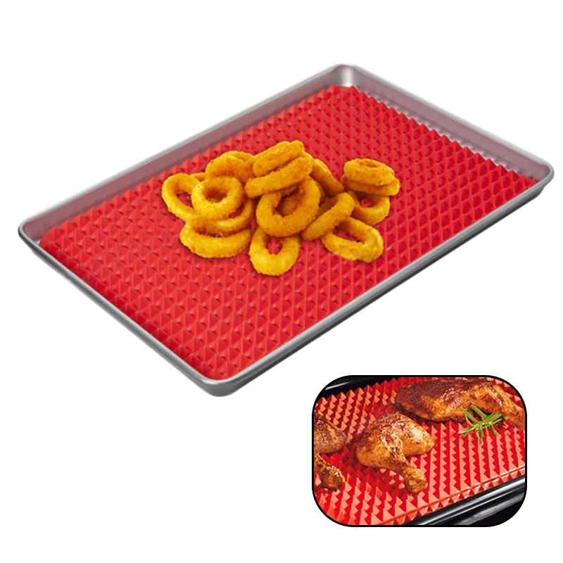 KHGDNOR Silicone Microwave Oven Pad Red 17*17cm Roasting Pan Mat Nonstick BBQ Sheet Tray Pyramid Cooking Pad
KHGDNOR Silicone Microwave Oven Pad Red 17*17cm Roasting Pan Mat Nonstick BBQ Sheet Tray Pyramid Cooking Pad