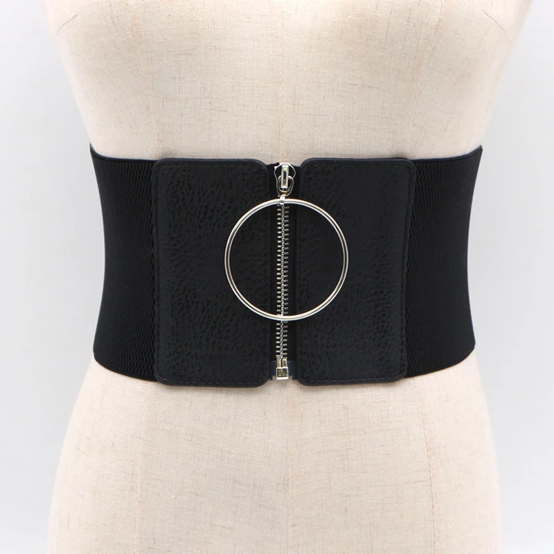 Ultra Wide Women Belt For Dresses Ladies Big Metal Circle Ring Cummerbund Waist Strap Black Elastic Female Belt Leather 124
Ultra Wide Women Belt For Dresses Ladies Big Metal Circle Ring Cummerbund Waist Strap Black Elastic Female Belt Leather 124