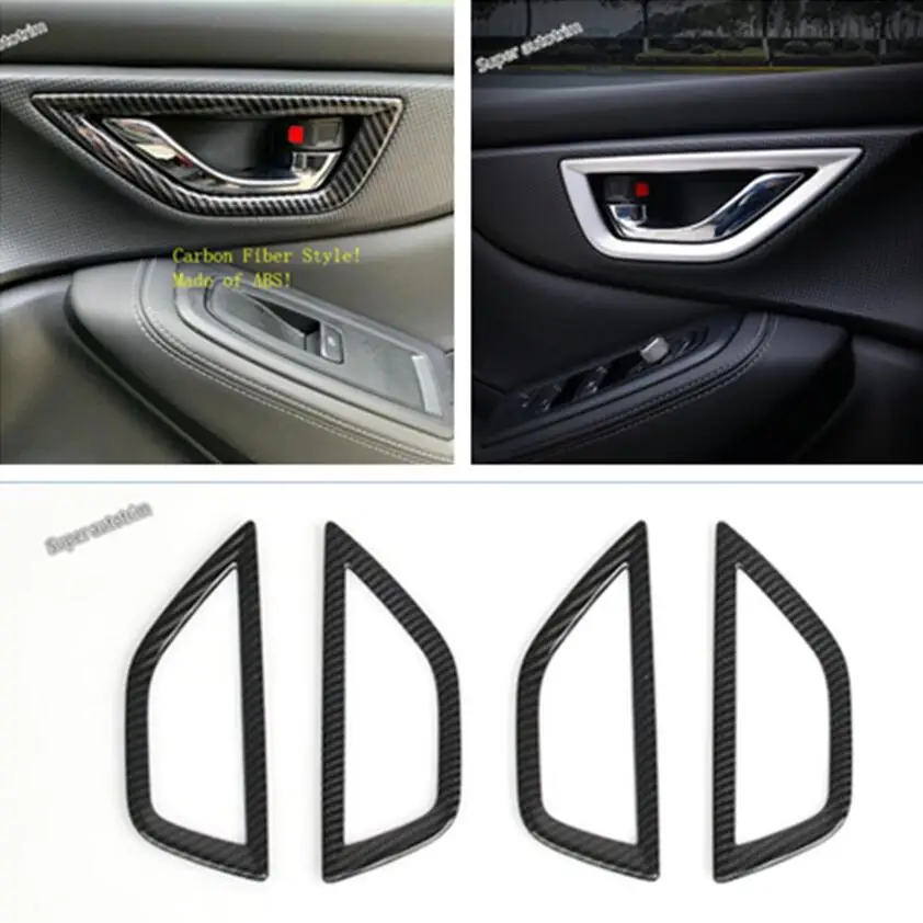 

Accessories Interior Inner Door Handle Bowl Frame Panel Cover Trim Fit For Subaru Forester 2019 - 2023 Matte / Carbon Fiber Look