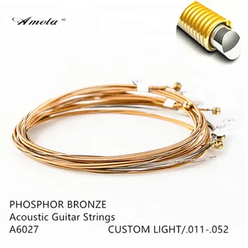 Acoustic Guitar Strings Steels Original A6027 Custom Light Wound Guitar Strings 011-052 80/20 Bronze Coating With 1 Sets
Acoustic Guitar Strings Steels Original A6027 Custom Light Wound Guitar Strings 011-052 80/20 Bronze Coating With 1 Sets