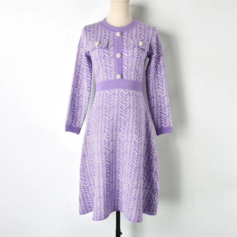 Autumn Winter Knitted Dress Women Beading Buttons A-line Sweater Designer Dresses Elegant Runway 2018 Vestidos Femme Verano
Autumn Winter Knitted Dress Women Beading Buttons A-line Sweater Designer Dresses Elegant Runway 2018 Vestidos Femme Verano