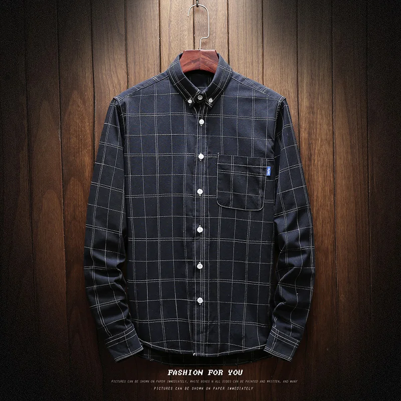 Shirts Men Plaid Long Sleeved Simple All-fmatch Korean Style Trendy Shirt Mens Ulzzang Retro Students Daily Leisure Clothing
Shirts Men Plaid Long Sleeved Simple All-fmatch Korean Style Trendy Shirt Mens Ulzzang Retro Students Daily Leisure Clothing