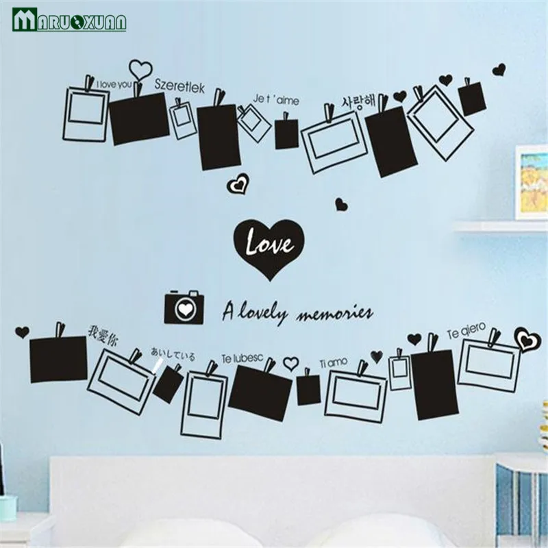 Maruoxuan Love Picture Photo Frame Beauty Bedroom Wall Sticker Simple Black And White Photo Living Room Vinyl Mural Wall Decals
Maruoxuan Love Picture Photo Frame Beauty Bedroom Wall Sticker Simple Black And White Photo Living Room Vinyl Mural Wall Decals