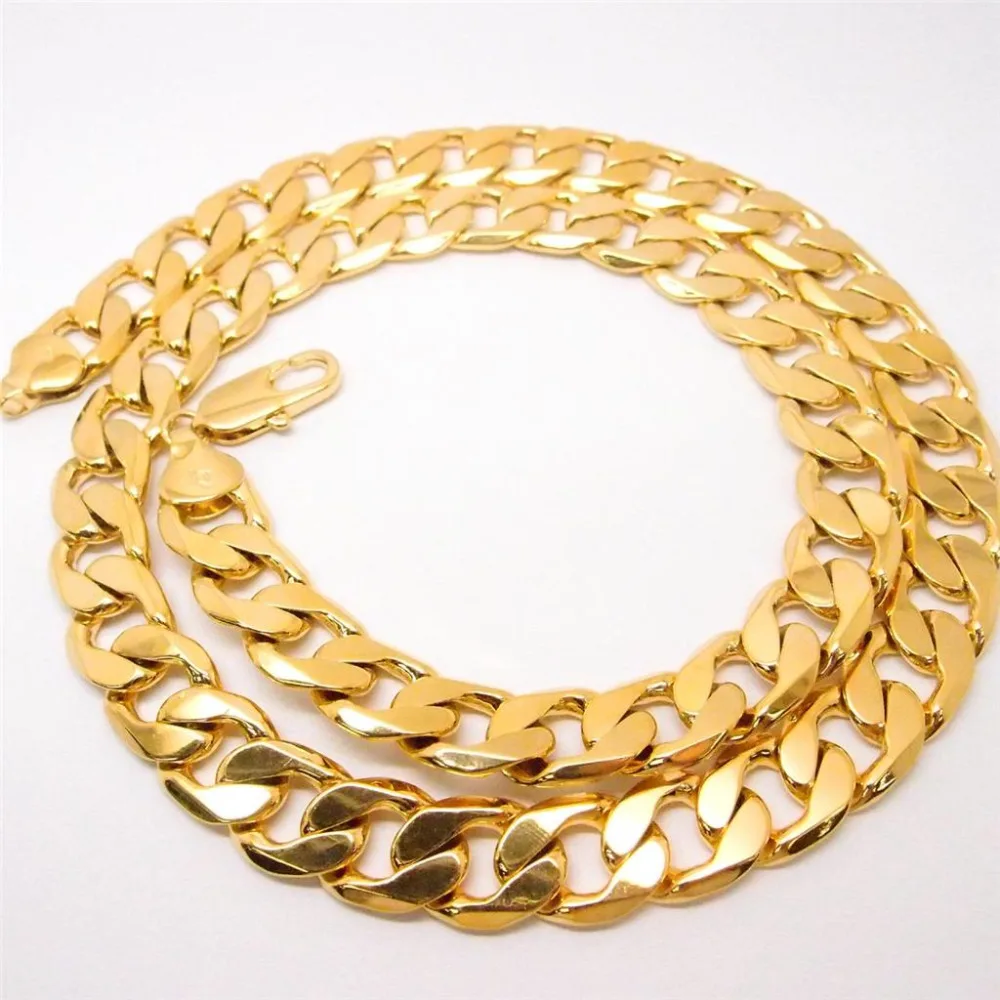 24" 12mm 24 k yellow Solid gold FINISH men's necklace curb chain jewelry (STAMPED)
24" 12mm 24 k yellow Solid gold FINISH men's necklace curb chain jewelry (STAMPED)