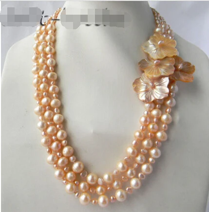 Free shipping@@@@@ 3Strands 21'' 10mm Pink Round Freshwater Pearl Shell Flower Necklace
Free shipping@@@@@ 3Strands 21'' 10mm Pink Round Freshwater Pearl Shell Flower Necklace