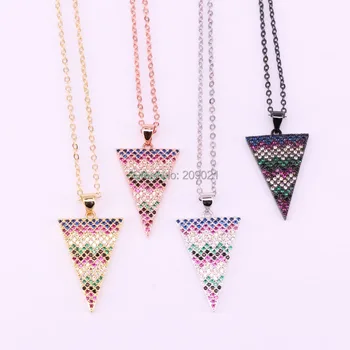 8Pcs High quality micro pave CZ gold rose gold black fashion triangle pendant necklace jewelry gift to lady
8Pcs High quality micro pave CZ gold rose gold black fashion triangle pendant necklace jewelry gift to lady