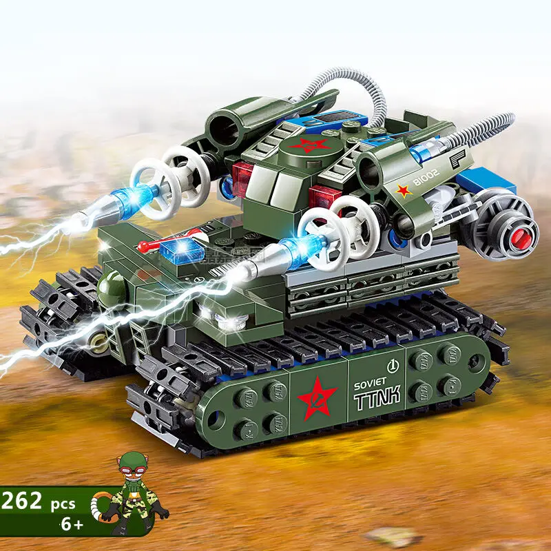 Children Toy Building Bricks U.S.S.R. Army Rotatable Track Tesla TANK DOLLS 262pcs
Children Toy Building Bricks U.S.S.R. Army Rotatable Track Tesla TANK DOLLS 262pcs