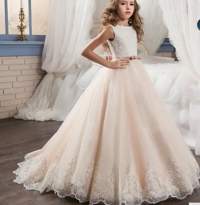 Real Image Lace Flower Girls Dresses Ball Gown Floor Length Girls First Communion Dress Princess Dress 2018 
Real Image Lace Flower Girls Dresses Ball Gown Floor Length Girls First Communion Dress Princess Dress 2018