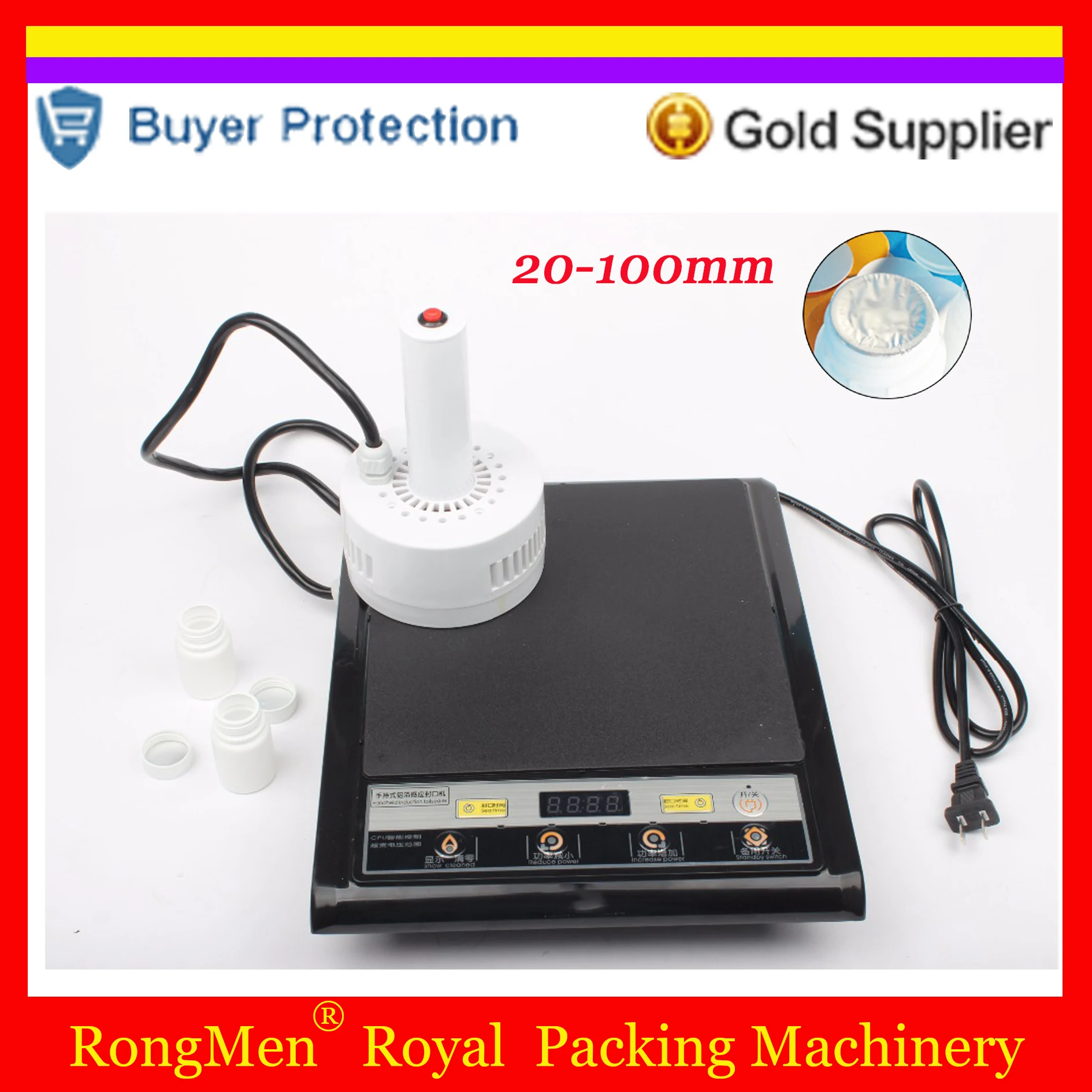 Induction Aluminum Foil Sealing Equipment Hand held induction sealing machine 500E indution sealer machine 20-100mm
Induction Aluminum Foil Sealing Equipment Hand held induction sealing machine 500E indution sealer machine 20-100mm