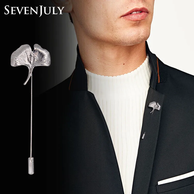 Simple Metal Ginkgo Leaf Brooch Male Suit Fashion Jewelry Clothing Accessory | Украшения и аксессуары