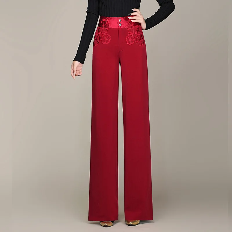 Women pants Slim spring Autumn pants embroidery Wide leg pants High waist casual pants Woman LH3020
Women pants Slim spring Autumn pants embroidery Wide leg pants High waist casual pants Woman LH3020