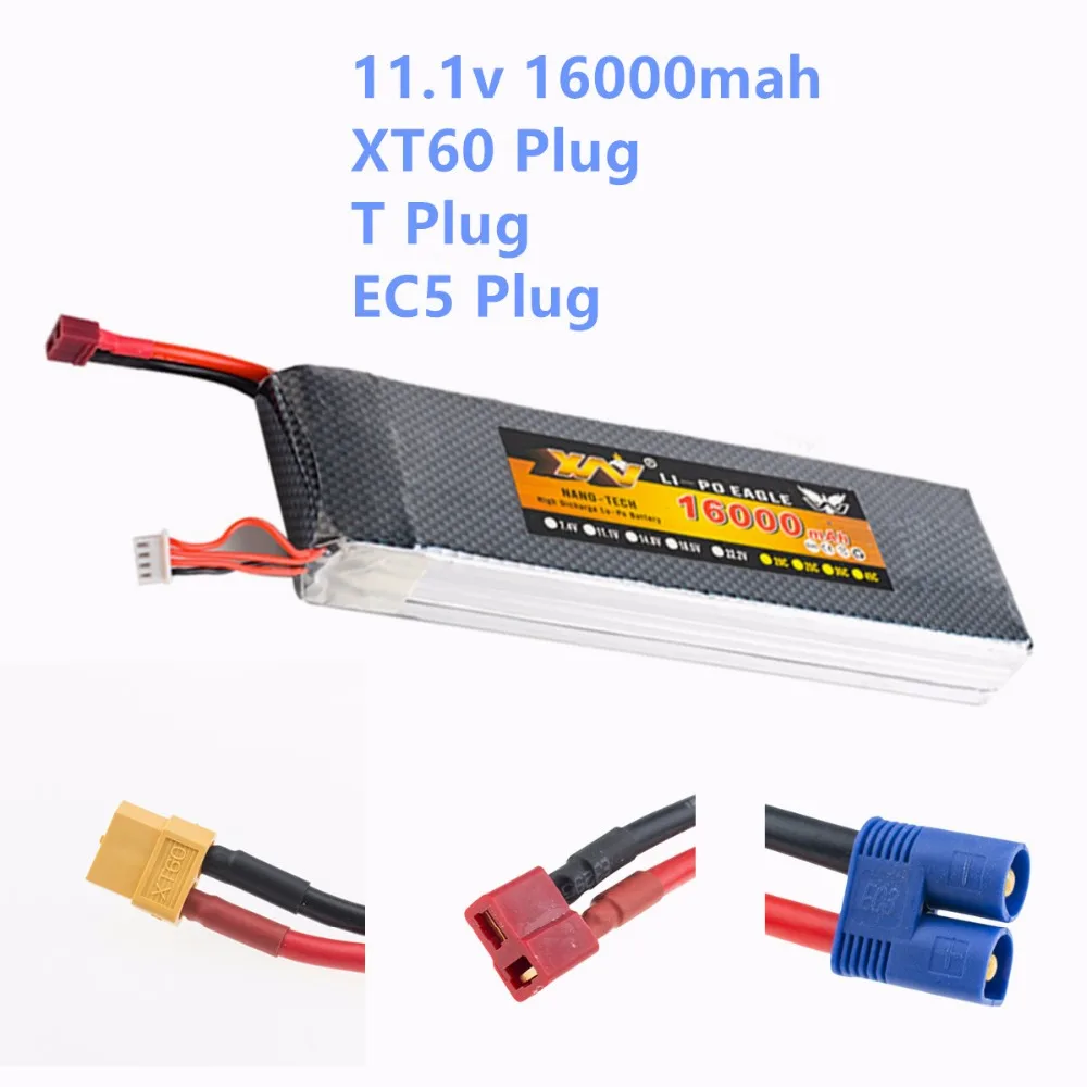 high quality 11.1v 16000mah Li-po Battery 25C Discharge XT60 T EC5 Plug For Car RC Drone Battery Size 180 x 74 x 37 mm
high quality 11.1v 16000mah Li-po Battery 25C Discharge XT60 T EC5 Plug For Car RC Drone Battery Size 180 x 74 x 37 mm