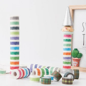 12Pcs/set Kawaii Candy Color Rainbow Washi Tape Adhesive Tape DIY Scrapbooking Sticker Label Masking Tape stationery
12Pcs/set Kawaii Candy Color Rainbow Washi Tape Adhesive Tape DIY Scrapbooking Sticker Label Masking Tape stationery