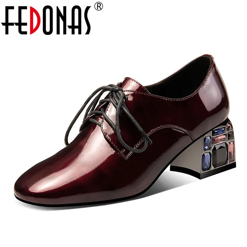 FEDONAS New Fashion Women Genuine Leather Pumps Crystal High Heels Party Dancing Shoes Woman Spring Autumn Lace Up Ladies Shoes
FEDONAS New Fashion Women Genuine Leather Pumps Crystal High Heels Party Dancing Shoes Woman Spring Autumn Lace Up Ladies Shoes