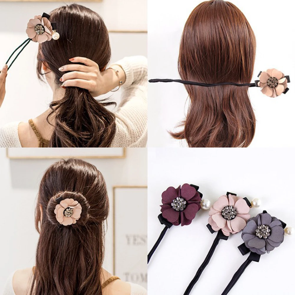 Rhinestone Flower Pearls Hair Curls Bun Maker Floral Headband Ribbon Hair Making Tool New Arrival Women Hair Accessories 2019
Rhinestone Flower Pearls Hair Curls Bun Maker Floral Headband Ribbon Hair Making Tool New Arrival Women Hair Accessories 2019