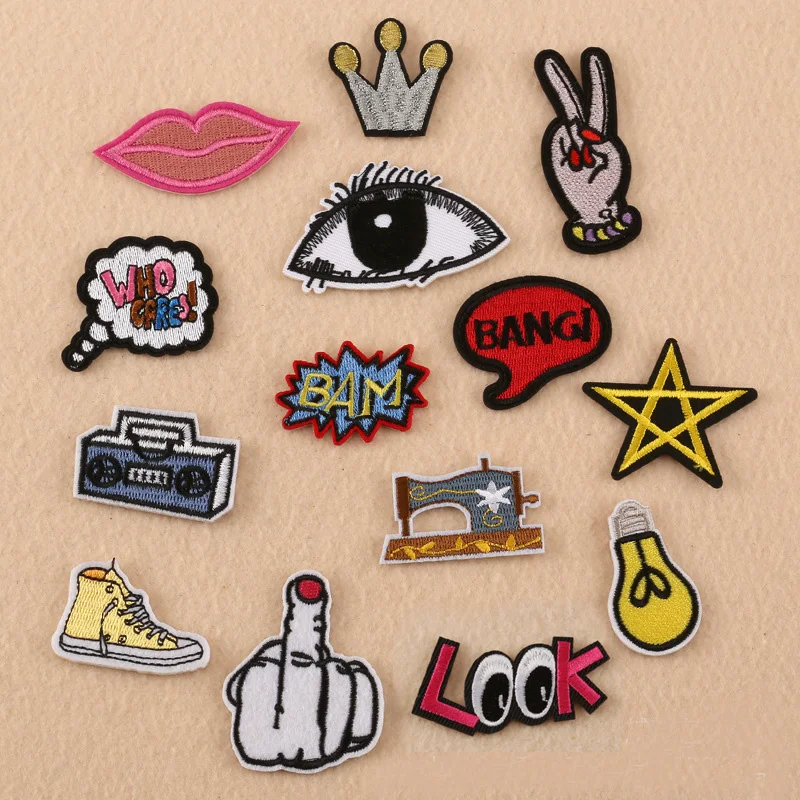Crown Radio Shoe Light Bulb Lip Embroidery Patches for Clothing Iron on Clothes Appliques Badge Stripe Sticker Iron-on Transfers
Crown Radio Shoe Light Bulb Lip Embroidery Patches for Clothing Iron on Clothes Appliques Badge Stripe Sticker Iron-on Transfers