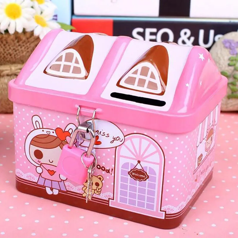 New Metal House Shape Piggy Bank Coin Safe Storage Box Child Piggy Banks Key Lock Money Box Creative Children Christmas Gift
New Metal House Shape Piggy Bank Coin Safe Storage Box Child Piggy Banks Key Lock Money Box Creative Children Christmas Gift
