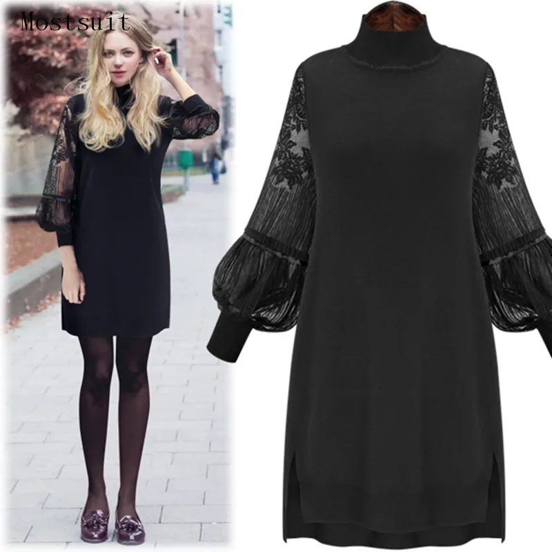 Xl-5xl Autumn Cotton Dress Women Lace Patchwork Lantern Sleeve Mini Dresses Sexy Elegant Vintage Party Vestidos Mujer Plus Size
Xl-5xl Autumn Cotton Dress Women Lace Patchwork Lantern Sleeve Mini Dresses Sexy Elegant Vintage Party Vestidos Mujer Plus Size