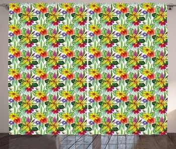 Jungle Curtains Tropical Plants Composition with Yellow Lily Chinese Hibiscus and Monstera Leaves Living Room Bedroom Window
Jungle Curtains Tropical Plants Composition with Yellow Lily Chinese Hibiscus and Monstera Leaves Living Room Bedroom Window