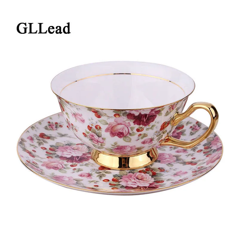 GLLead European Style Bone China Coffee Cup Saucer Lace Golden Dish Ceramic Tea Cup Set Advanced Porcelain Teacups Creative Gift
GLLead European Style Bone China Coffee Cup Saucer Lace Golden Dish Ceramic Tea Cup Set Advanced Porcelain Teacups Creative Gift