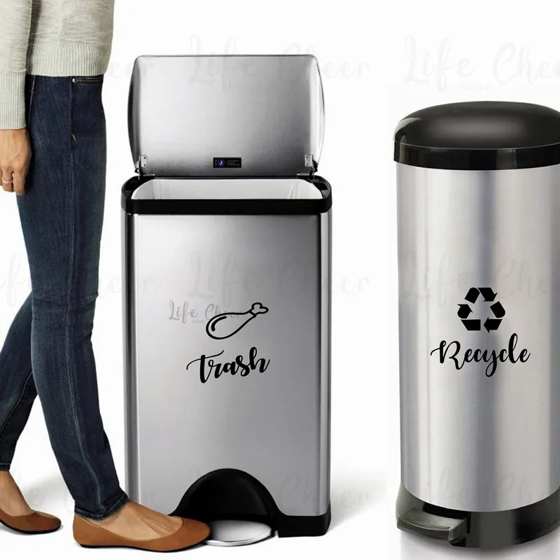 Trash Can Vinyl Sticker Recycle and Trash Sign Removable Decals Home Kitchen Decoraiton Recycle Logo Trash Murals AC258
Trash Can Vinyl Sticker Recycle and Trash Sign Removable Decals Home Kitchen Decoraiton Recycle Logo Trash Murals AC258