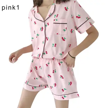 2019 2Pcs/Set Fshion Women Cute Cartoon Pattern Sleepwear sweet Turn Down Collar Short Sleeve Top Hot Pants Pajamas Girly
2019 2Pcs/Set Fshion Women Cute Cartoon Pattern Sleepwear sweet Turn Down Collar Short Sleeve Top Hot Pants Pajamas Girly