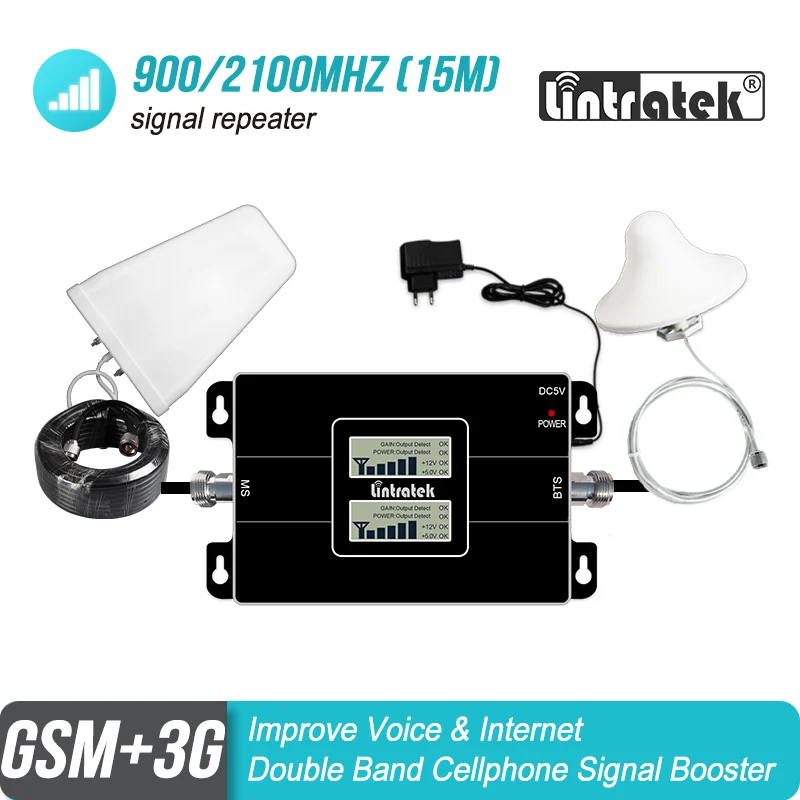 

Free Shipping Ship from Russia GSM 900 UMTS WCDMA 2100 3G Signal Booster 2G Repeater 900 2100mhz Cellular Amplifier for Phone 47