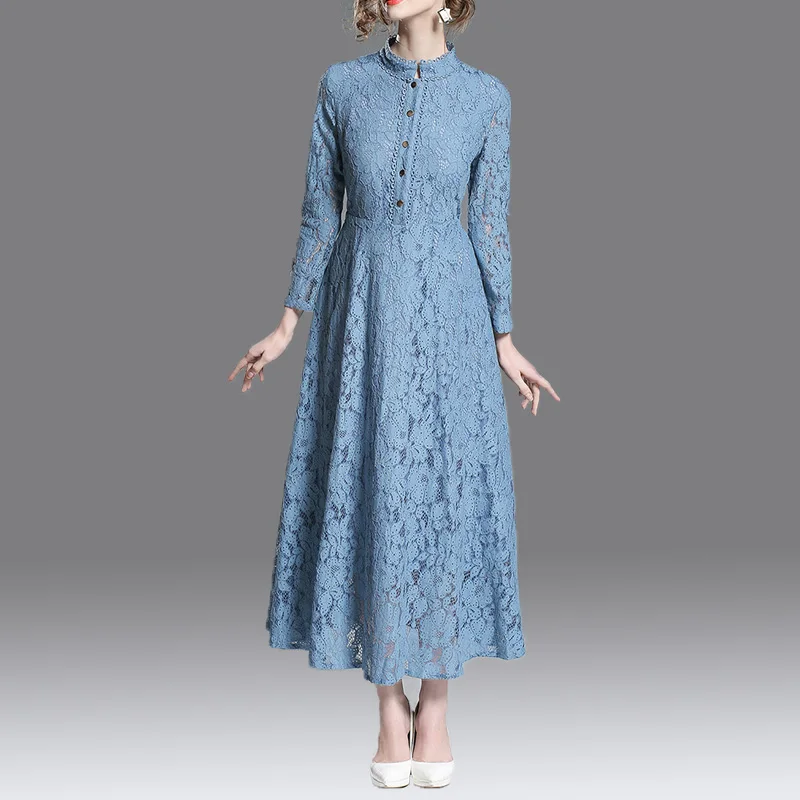 2019 New autumn lace Dress lady elegant temperament long dress peter pan collar long sleeve women dresses
2019 New autumn lace Dress lady elegant temperament long dress peter pan collar long sleeve women dresses