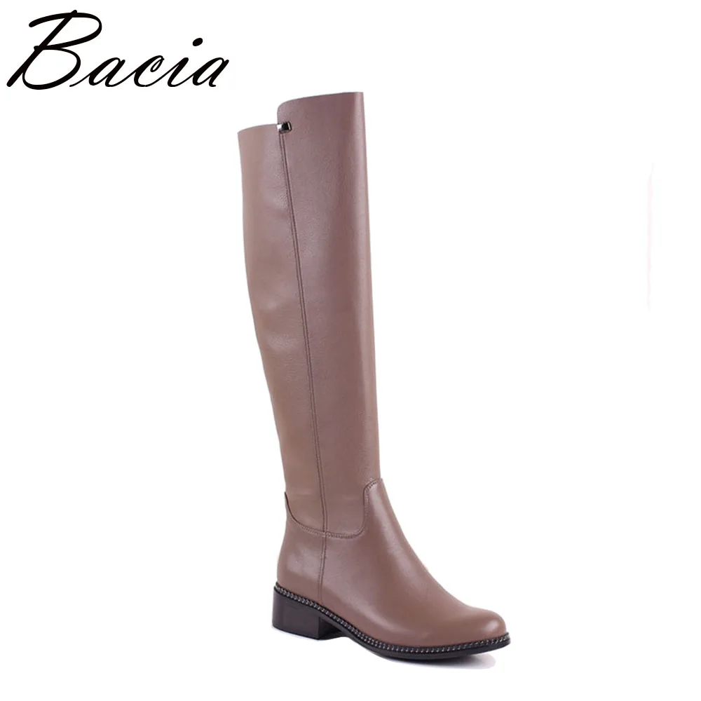 Bacia New Knee-high Genuine Leather & PU Boots Women Autumn Shoes Brown Low Heel Zip Shoes 35-40 High quality Size 36-40 MC016
Bacia New Knee-high Genuine Leather & PU Boots Women Autumn Shoes Brown Low Heel Zip Shoes 35-40 High quality Size 36-40 MC016