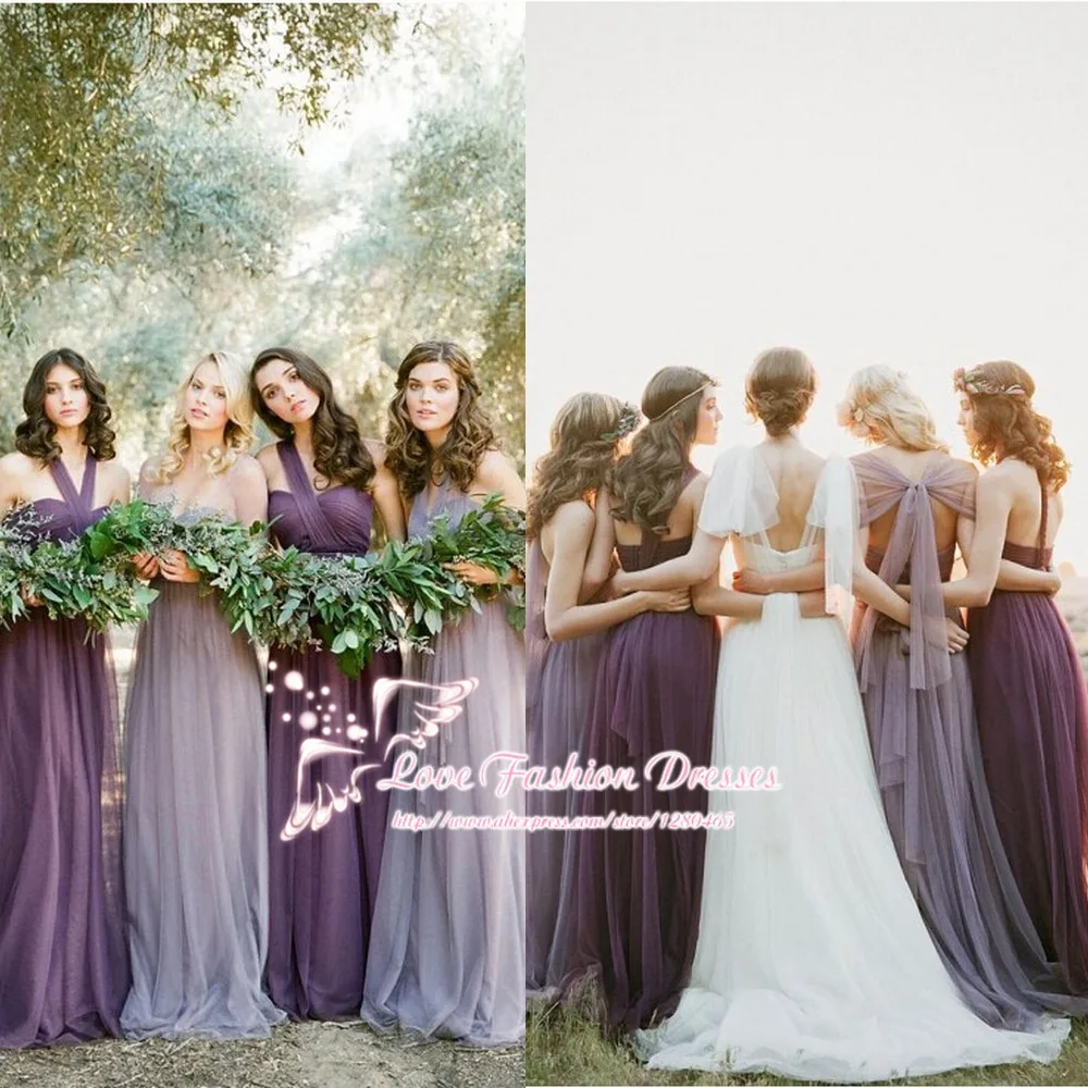 Светильник фиолетовое платье-трансформер для подружки невесты шесть стилей в