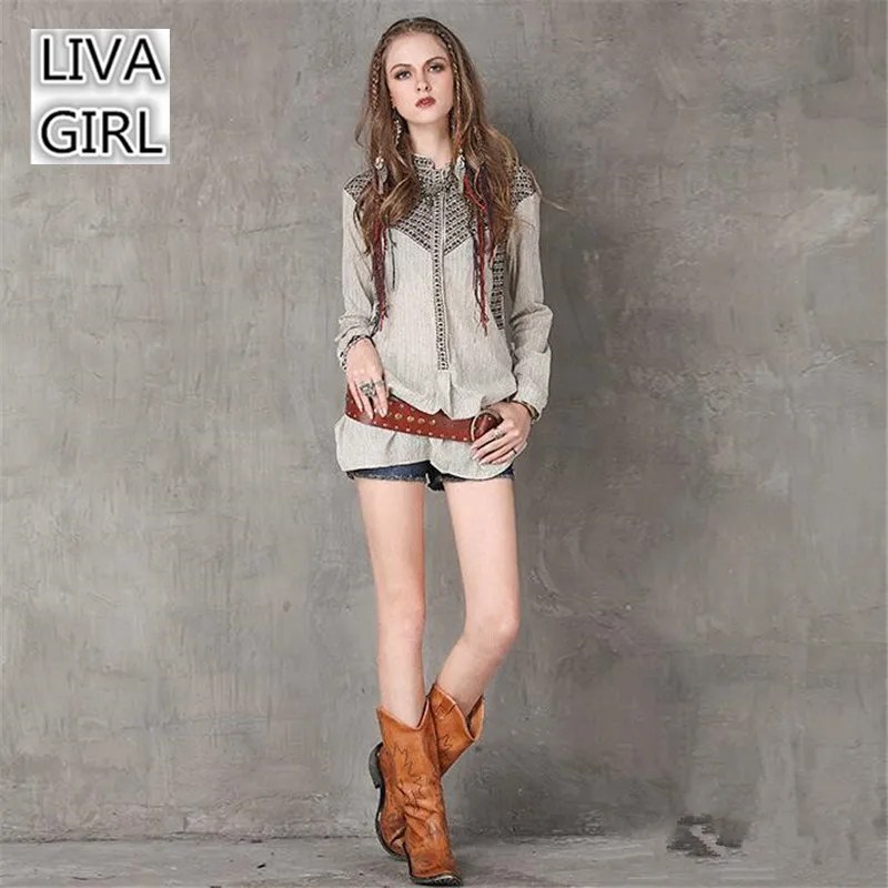 Vintage Embroidery Women Blouses 2017 Autumn New Cotton Blouse Turn-down Collar Long Sleeve Loose Blusas Shirt Blusas Femininas
Vintage Embroidery Women Blouses 2017 Autumn New Cotton Blouse Turn-down Collar Long Sleeve Loose Blusas Shirt Blusas Femininas