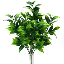 Plantes artificielles vertes à 7 branches, pour buissons de jardin, fausse herbe, eucalyptus, orange, fausse plante pour la décoration de la boutique à domicile(China)