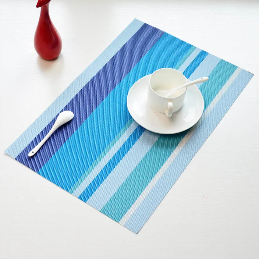 Placemats Striped Adiabatic Non-slip Dining Coffee Table Mats Color Coasters Bowl Bar Cup Pads Kitchen Accessories Home
Placemats Striped Adiabatic Non-slip Dining Coffee Table Mats Color Coasters Bowl Bar Cup Pads Kitchen Accessories Home
