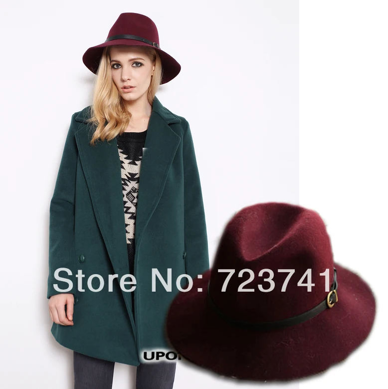 In Stock! 2014 Brand New Fashion Pure Woolen Women's Large Brim Hat Caps fedoras hat Floppy Jazz hat Vintage Popular Hats
In Stock! 2014 Brand New Fashion Pure Woolen Women's Large Brim Hat Caps fedoras hat Floppy Jazz hat Vintage Popular Hats