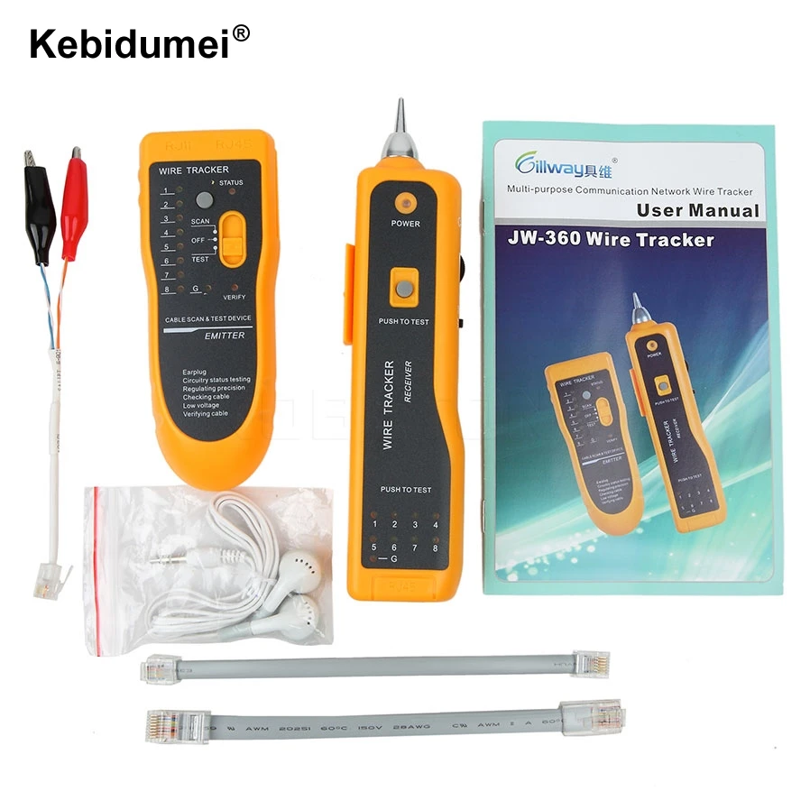 kebidumei 10pcs RJ11 RJ45 Cat5 Cat6 Telephone Wire Tracker Tracer Toner Ethernet LAN Network Cable Tester Detector Line Finder 
kebidumei 10pcs RJ11 RJ45 Cat5 Cat6 Telephone Wire Tracker Tracer Toner Ethernet LAN Network Cable Tester Detector Line Finder