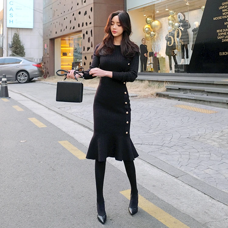 2018 Women Autumn Winter Elegant Slim Long Sleeve Knitted Bodycon Sweater Sexy Party Club Mermaid Dress Knitwear Korean style
2018 Women Autumn Winter Elegant Slim Long Sleeve Knitted Bodycon Sweater Sexy Party Club Mermaid Dress Knitwear Korean style