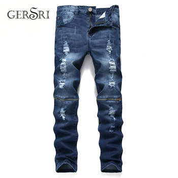 Gersri Fashion Ripped Jeans Men With Holes Denim Zipper Slim Fit Jean Pants Scratched Hip Hop elastic Jeans Dropshipping
Gersri Fashion Ripped Jeans Men With Holes Denim Zipper Slim Fit Jean Pants Scratched Hip Hop elastic Jeans Dropshipping