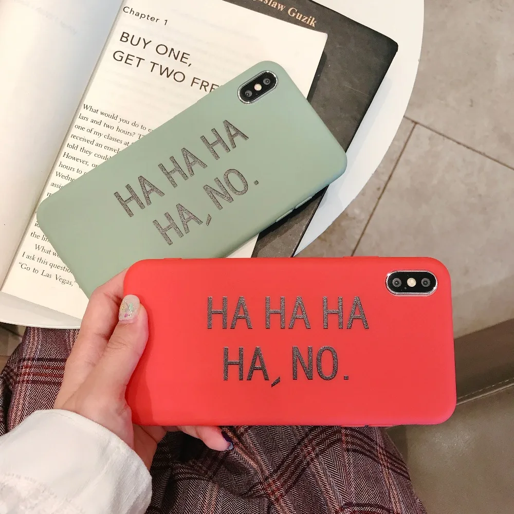 Funny Text HAHA No Case For iPhone 8 7 Plus Cute Couple Candy Color Cover for iPhone X XR XS Max Protective Case for iPhone 6 6s
Funny Text HAHA No Case For iPhone 8 7 Plus Cute Couple Candy Color Cover for iPhone X XR XS Max Protective Case for iPhone 6 6s