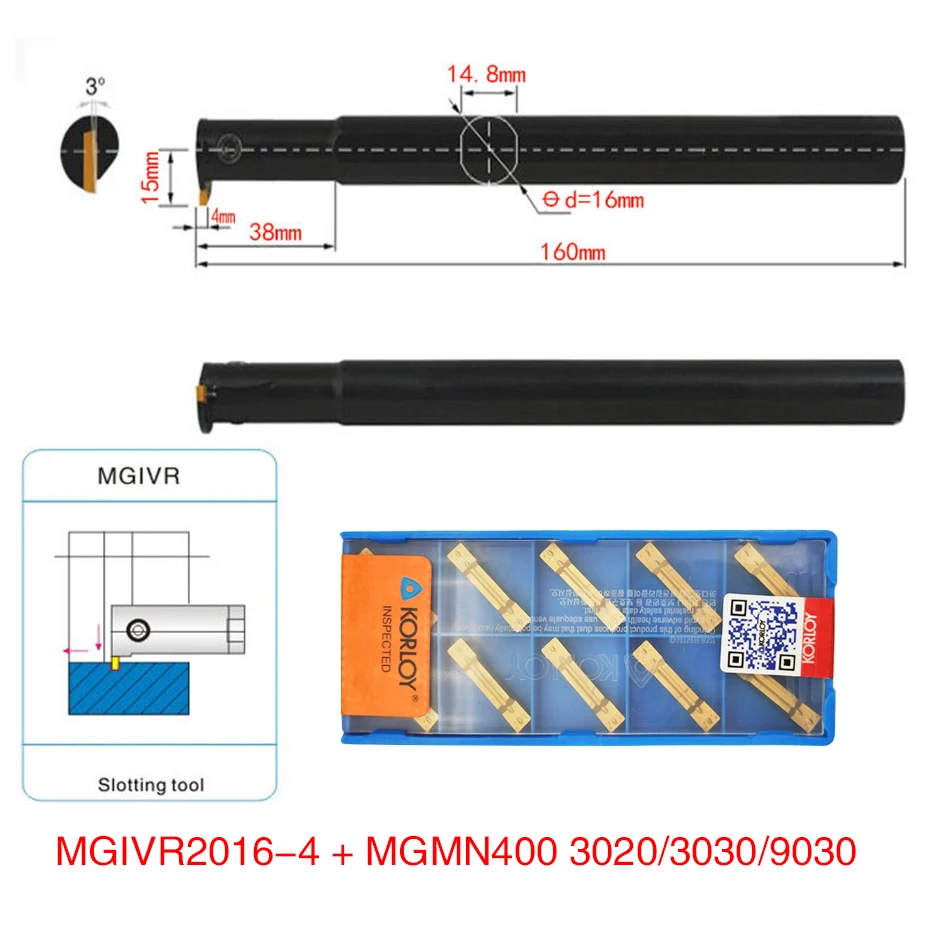 10pcs MGMN400 Carbide Inserts Golden Blades + 1pc MGIVR2016-4 MGIVL2016-4 Turning Tool Holder Boring Bar with Wrench
10pcs MGMN400 Carbide Inserts Golden Blades + 1pc MGIVR2016-4 MGIVL2016-4 Turning Tool Holder Boring Bar with Wrench