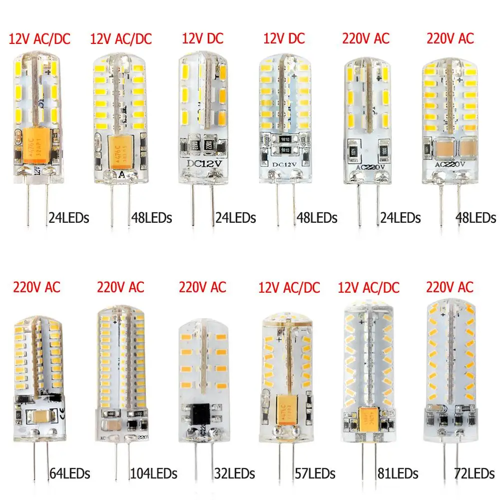 

TSLEEN 4Pcs G4 LED Bulb AC DC 12V 220V 3w 5w 6w 8w 9w Replace 10w 20w 30w 40w halogen Light 360 Beam Angle G4 Christmas LED Lamp