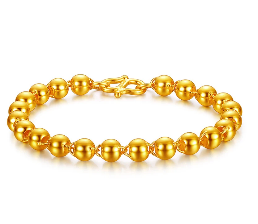 Solid 24K Yellow 4mm-9mm Gold Beads Fashion Bracelet Alluvial Gold Bracelet Bangle Jewelry
Solid 24K Yellow 4mm-9mm Gold Beads Fashion Bracelet Alluvial Gold Bracelet Bangle Jewelry