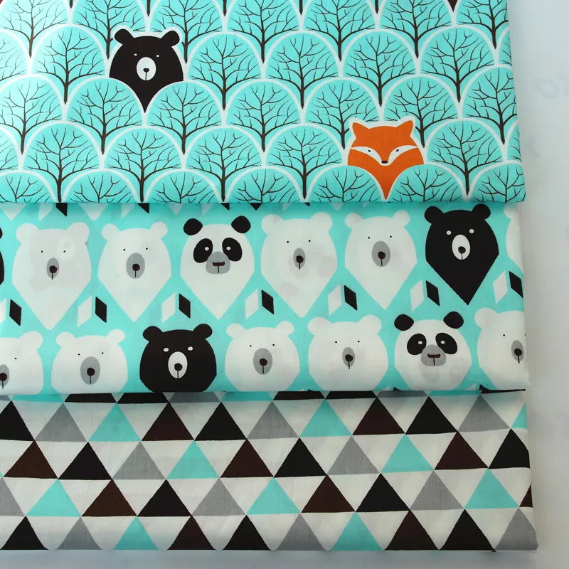 Blue Jungle Fox Bear Panda Tri angle 100% Cotton Fabric For Diy Patchwork Sewing kids Home Textile Quilting Tilda Tissus Crafts
Blue Jungle Fox Bear Panda Tri angle 100% Cotton Fabric For Diy Patchwork Sewing kids Home Textile Quilting Tilda Tissus Crafts