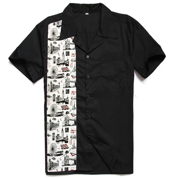Candowlook London Bridge Printed Men Clothes Black Rockabilly Cotton Vintage Punk Style Fitness Short-sleeved Men shirt
Candowlook London Bridge Printed Men Clothes Black Rockabilly Cotton Vintage Punk Style Fitness Short-sleeved Men shirt