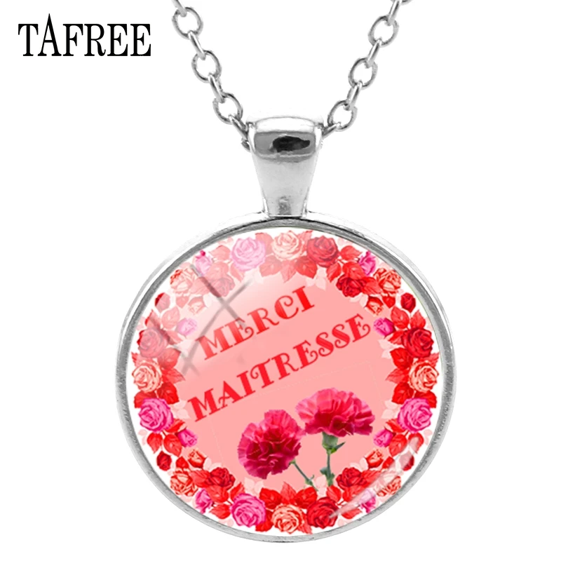 TAFREE Merci Maitresse&Flower Pendants Necklaces French Letter Style Classic Unique Round Silver Statement Necklace Jewelry TH26
TAFREE Merci Maitresse&Flower Pendants Necklaces French Letter Style Classic Unique Round Silver Statement Necklace Jewelry TH26