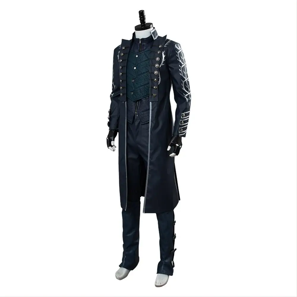 DMC 5 V вергил костюм для косплея Состаренный наряд кожаное пальто полный комплект