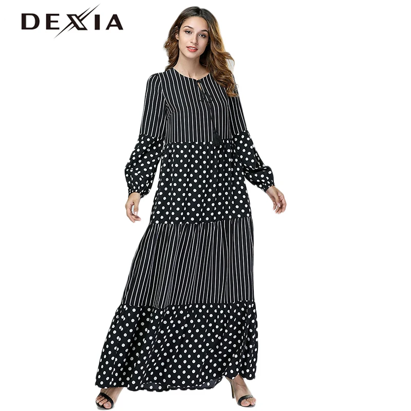 Dexia Robe Femme Dress Women Bohemian Full Sleeve Dot Dresses Spring Long Loose Office Party Maxi Plus Size 3XL 4XL Dress 7448
Dexia Robe Femme Dress Women Bohemian Full Sleeve Dot Dresses Spring Long Loose Office Party Maxi Plus Size 3XL 4XL Dress 7448