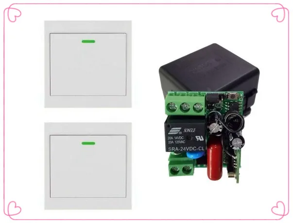AC 220V 110V 240V 1 CH 1CH RF Wireless Remote Control Switch System Receiver +2pcs Wall Panel Transmitter &Smart home
AC 220V 110V 240V 1 CH 1CH RF Wireless Remote Control Switch System Receiver +2pcs Wall Panel Transmitter &Smart home
