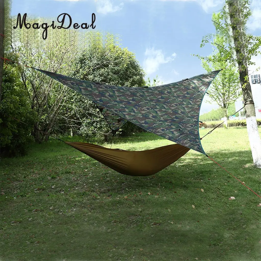 MagiDeal Waterproof Camping Awning Tarp Trail Tent Sun Shade Hammock Shelter for Outdoor Hiking Picnic Tent Sunshade Supplies