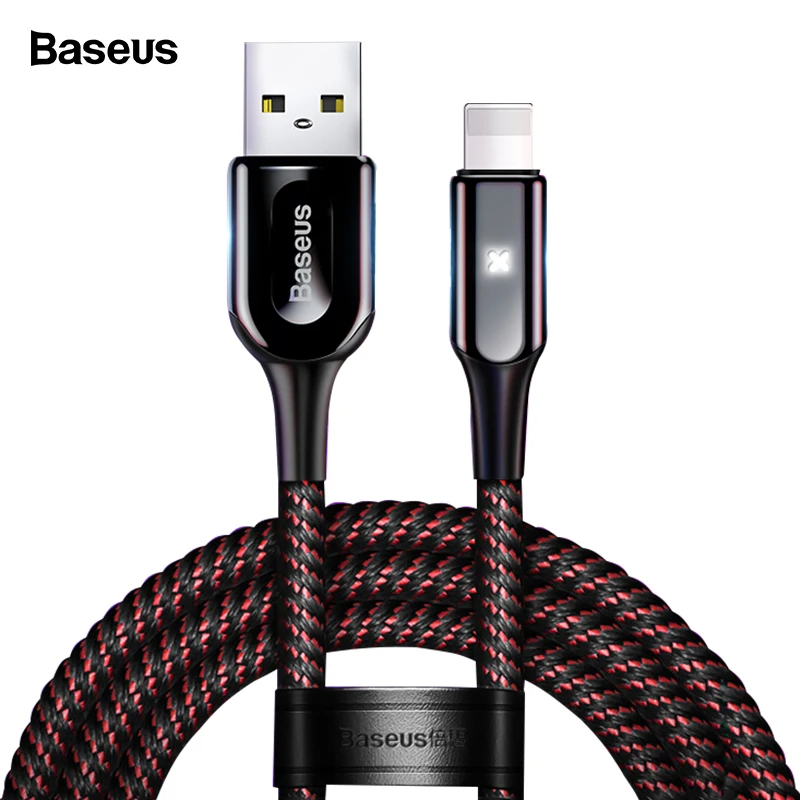 Baseus 2.4A LED Light USB Cable For iPhone X Xs Max Xr 8 7 6 6s 5 5s Fast Data Charging Charger Cable Wire Cord Phone Adapter
Baseus 2.4A LED Light USB Cable For iPhone X Xs Max Xr 8 7 6 6s 5 5s Fast Data Charging Charger Cable Wire Cord Phone Adapter